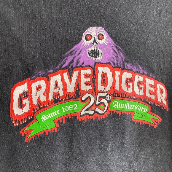 Vintage 25th Anniversary Grave Digger T-shirt - Picture 2 of 5